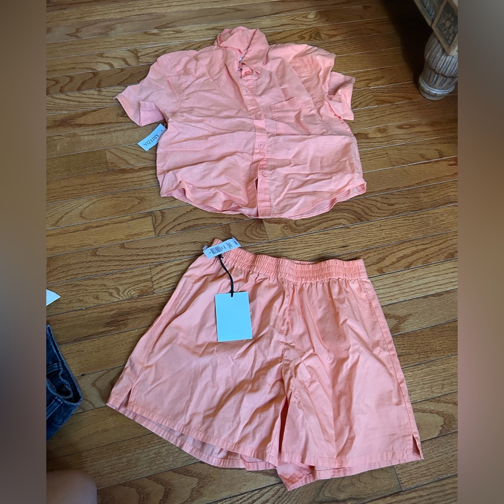 Sunday Best apricot Shirt and Shorts Set 2xs